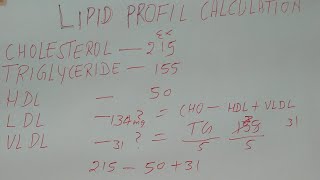 lipid profile calculation formula II LDL and VLDL formula [upl. by Assirram]