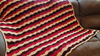 Quick and Easy Crochet Chevron Blanket  Take A Look in The Mirror [upl. by Ytirev337]