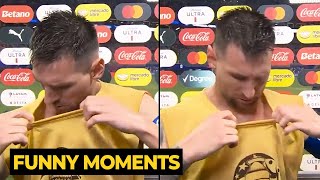 Messi funny reaction during post match interview against Canada  Football News Today [upl. by Monteria]