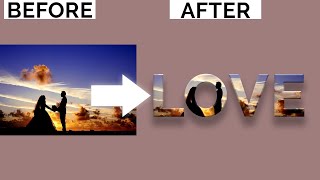 How to Put Image in Text Quickly  Photoshop Tutorial Shorts [upl. by Wandie]