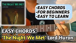 Easy Guitar Tutorial  The Night We Met  Lord Huron  BeginnerFriendly Chords amp Strumming [upl. by Ellennad]