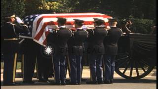 US 3rd Infantry Regiment soldiers lead a military funeral procession for General HD Stock Footage [upl. by Neb]