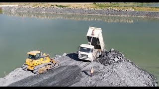 Building a New Road Foundation Connecting to Using SACHMAN Dump trucks and SHANTUI Dozer Working [upl. by Bronnie]