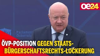 ÖVPPosition gegen StaatsbürgerschaftsrechtsLockerung [upl. by Ahsinnek]