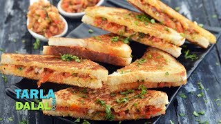 Quick Sandwich Recipe Veg Tava Sandwich Recipe by Tarla Dalal [upl. by Ppik]