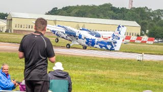 Insane Landing Viking DHC 6  400 Twin Otter at RIAT 2023 [upl. by Kerwinn]