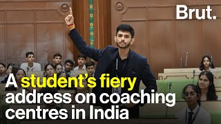 A student’s fiery address on coaching centres in India [upl. by Geffner]