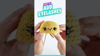 How To Crochet Adding Eyelashes for Beginners  Amigurumi Tutorial [upl. by Eleazar]