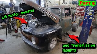 Making motor and transmission mounts for the LS in the 51 Ford F1 Part 5 [upl. by Lipkin]