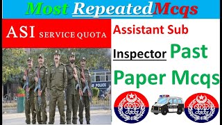 Ppsc Assistant sub inspector Service quota past paper solved mcqs [upl. by Papageno]