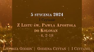 GodzinaCzytań  I Czytanie  5 stycznia 2024 [upl. by Ohs]