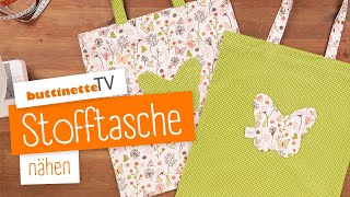 Stofftasche quotBlumenwiesequot nähen  Nähset  buttinette TV DIY [upl. by Lehctim]