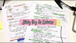 STUDY VLOG DE MEDICINA RESUMOS BONITOS E FÁCEIS DE FAZER  Harumy Nakanishi [upl. by Inava]