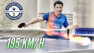 FASTEST TABLE TENNIS BALL SHOT  195 kmh  Tribute Ti Long [upl. by Meelak]