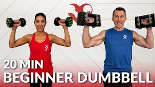 20 Min Beginner Dumbbell Full Body Workout at Home Strength Training [upl. by Garris593]