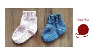 Babysocken in allen Größen stricken hier 3  6 Monate Schritt für Schritt Anleitung [upl. by Hilar]