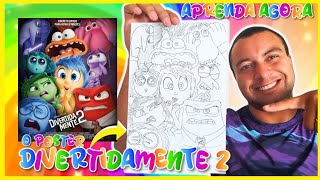 Como desenhar o poster do DIVERTIDAMENTE 2  passo a passotutorial [upl. by Leilamag]