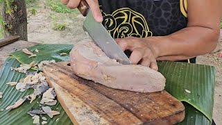 LENGUA SA DALAWANG PUTAHE NA PANG PULUTAN  PAGKAING BUKID  OUTDOOR COOKING Team AgustinTV [upl. by Xylon]