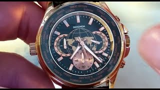 Sekonda Chronograph World Time Watch  Review [upl. by Wahl777]