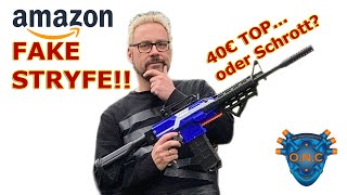 Fake Nerf Stryfe von Amazon  Schrott oder brauchbar  Review und Schusstest [upl. by Narat12]