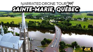 ⚜️🚁 Aerial Wonders of SainteMarie Québec Discover the Beauty of this Historic Town in 4K 🌟🌳 [upl. by Aikyt]