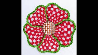 Very Easy hand embroidery tutorial for beginners beautiful net and buttonhole stitch flower312 [upl. by Nirroc988]