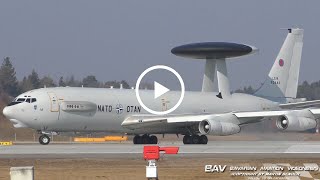 Boeing E3A Sentry  NATO LXN90444  takeoff at Manching Air Base [upl. by Kristofer]