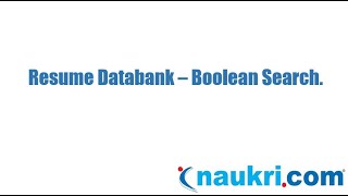 How to do Boolean search in Naukris database  Naukricom [upl. by Farl]