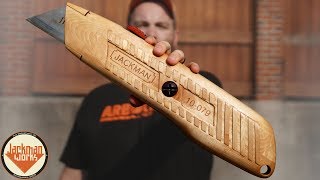 Carving a Giant Utility Knife entirely out of wood [upl. by Esiuqram]