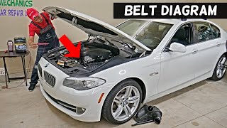 BMW SERPENTINE BELT DIAGRAM F10 F11 BMW 528i 520i F10 F11 [upl. by Einobe]