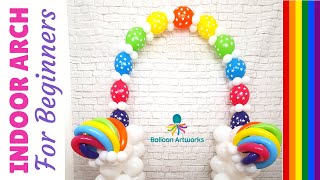 DIY Rainbow Balloon Arch Tutorial 🌈 No Stand No Helium [upl. by Asenaj267]