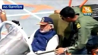 PM Modi embarks on INS Vikramaditya in Goa [upl. by Gussie]