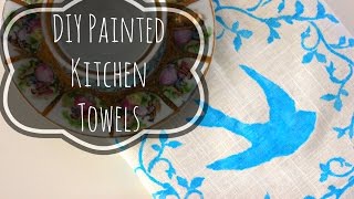 DIY Painted Kitchen Towels [upl. by Paddie]