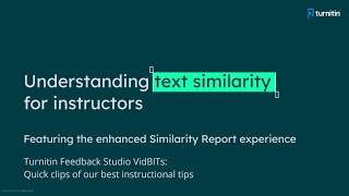 Understanding text similarity for instructors Enhanced similarity report [upl. by Denae]