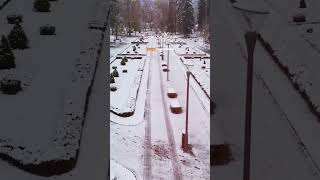 Vrnajačka Banja snegom ️ travel drone srbija vrnjackabanja snow nature [upl. by Eelam]