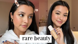 NEW rare beauty positive light tinted moisturizer review  first impressions  my makeup routine [upl. by Oralie]