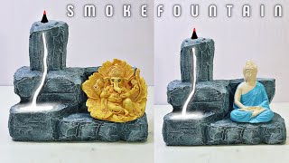 DIY Making Indoor Tabletop Smoke Fountain  Cement Craft Making Smoke Fountain  Cemented Life Hacks [upl. by Olwena]