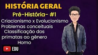 PRÉHISTÓRIA  1  Criacionismo x Evolucionismo e classificação dos primatas [upl. by Annaegroeg]