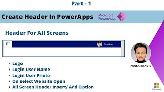 Create Header in PowerApps  PowerApp  Part 1 [upl. by Amluz]