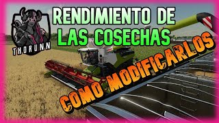 RENDIMIENTO DE LAS COSECHAS  COMO MODIFICARLO  FS22 [upl. by Manchester]