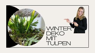 Kleines Frühlingserwachen 💛Tulpen treffen auf frostigen Farn 💚 DIY für ein gemütliches Wohnzimmer [upl. by Geof]