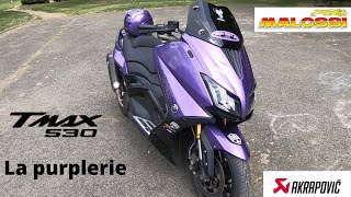 Magnifique tmax 530 2015 full malossi la purplerie [upl. by Anelec]