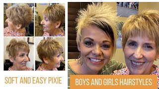 Short Pixie Hairstyle for Women Over 60  Soft and Easy Pixie [upl. by Tessie]