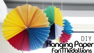 DIY  Hanging Paper Fan Medallions [upl. by Hinkel]