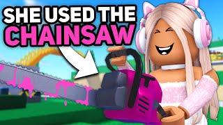 my GIRLFRIEND used the CHAINSAW in Combat Warriors Roblox [upl. by Ruth]