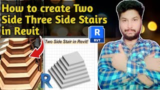 How to Model Two Side Three Side Stairs in Revit  Tutorial urdu hindi 2024 [upl. by Adnala]