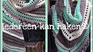 ♥️ ❤️ iedereenkanhaken Howto crochet perfecte driehoek omslagdoekquot VERYEASYcrochet tutorial [upl. by Nit]