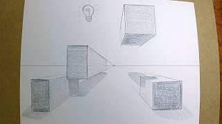 How to Draw Boxes in 1Point Perspective [upl. by Huang62]