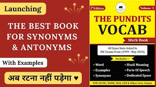 THE PUNDITS  VOCAB BOOK for ALL SSC Exams Volume 1 ssc ssccgl thepundits [upl. by Tenrag452]