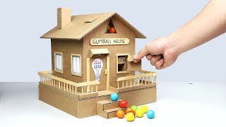 How to Make Gumball House Vending Machine from Cardboard [upl. by Hayikaz]